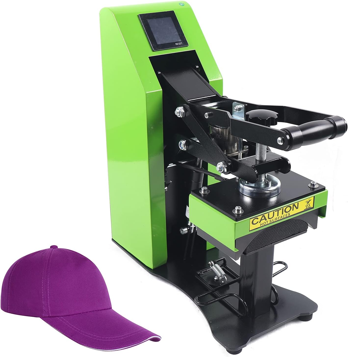 Heat Press Machine, Sublimation Printing Machine, Heat Transfer Roasting Cap Machine Sublimation Printing Baseball Hat Automatic Opening with LCD Control Table, 464 * 195 * 482cm