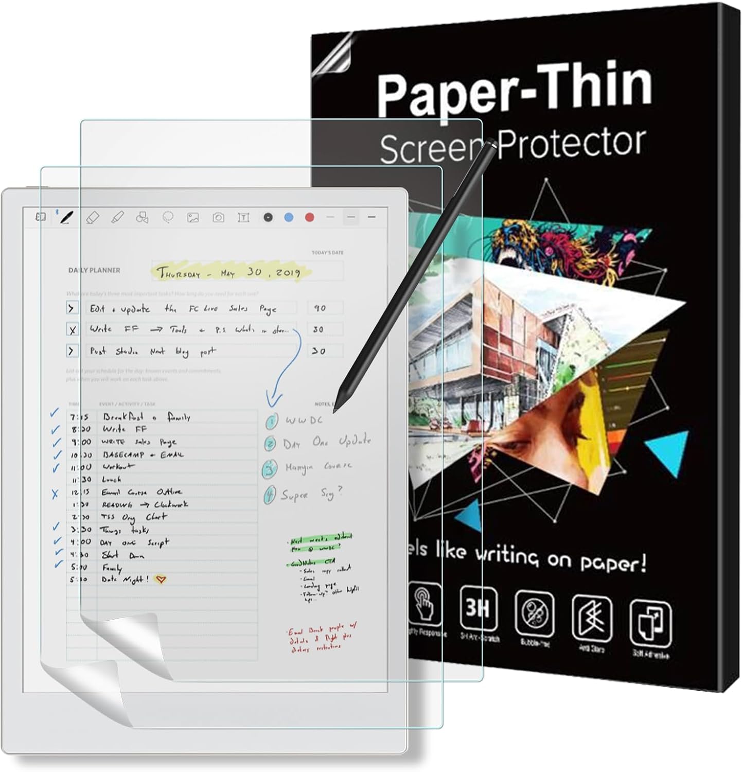 TiMOVO 2 Pack Paper Screen Protector Compatible with Remarkable Paper Pro 11.8 inch 2024, Anti-Scratch and Anti-Glare Matte Film for Remarkable Pro Color Tablet, Write and Draw Like on Paper