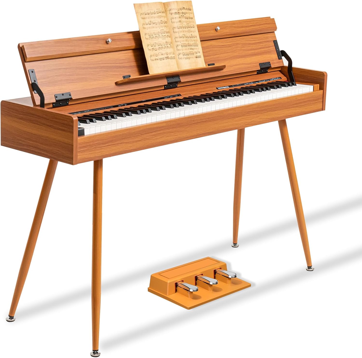 88 Key Weighted Digital Piano - Wooden Desk Electric Piano Transforms Between Desk and Vanity - Progressive Hammer-Action Keyboard, Perfect for Beginners with MIDI Functionality