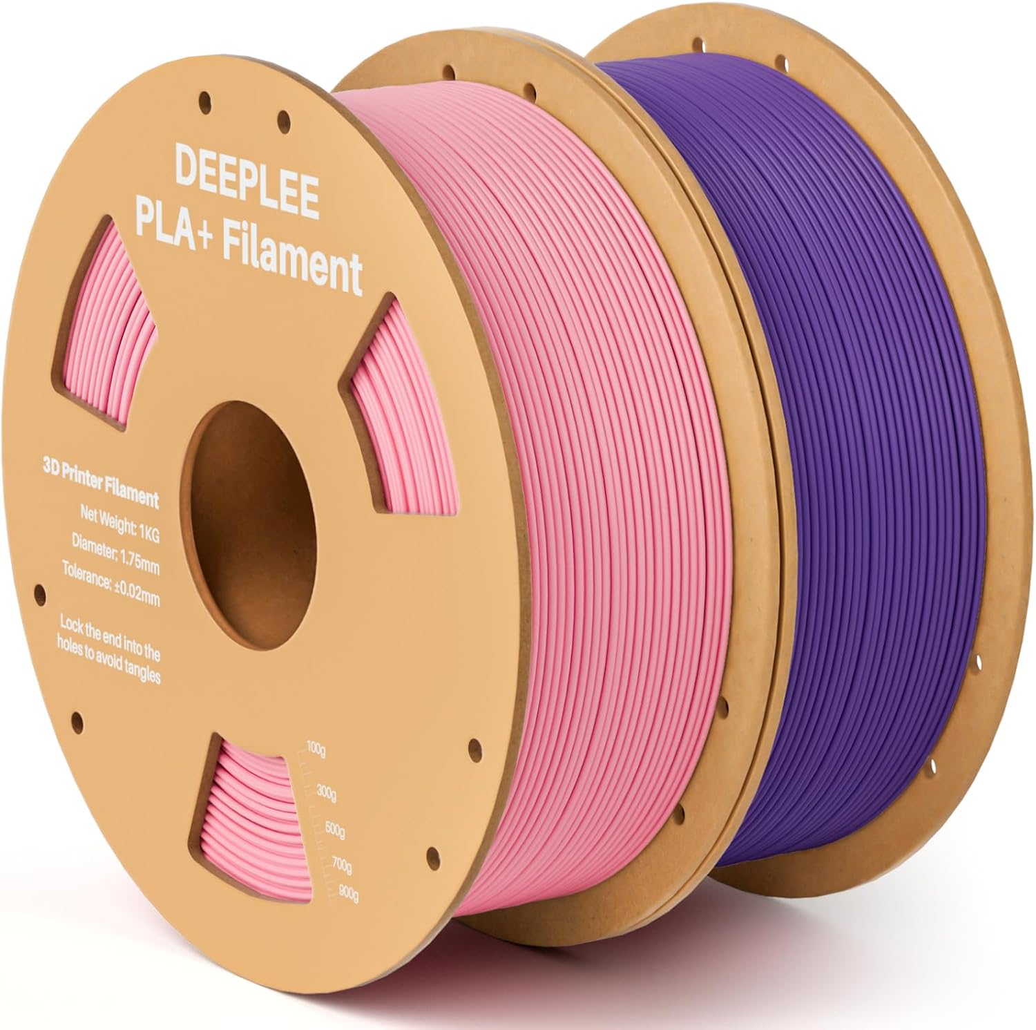 DEEPLEE PLA Plus 1.75mm Filament Pink/Purple 2kg Bundle, PLA+ 3D Printer Filament with Dimensional Accuracy +/- 0.02mm, Fits for Most FDM 3D Printers
