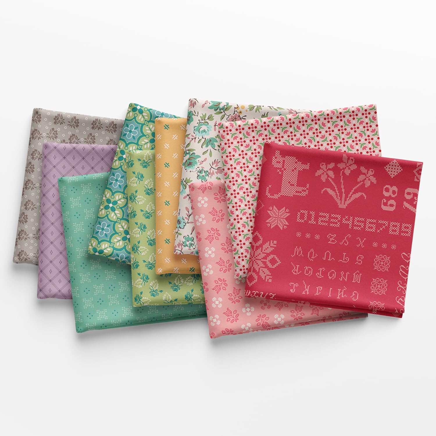 Piece and Plenty Fat Quarter Bundle (10 Pieces) by Lori Holt for Riley Blake Designs