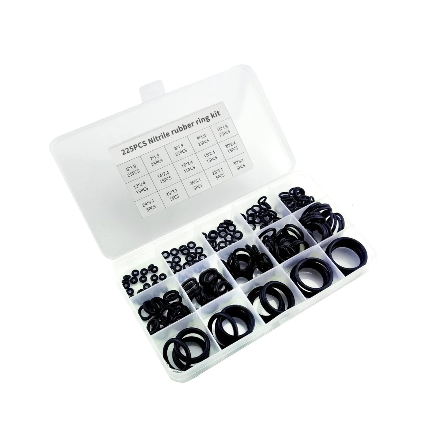 225PCS O-Ring Gasket kit Rubber Washer Seals Assortment Set Electrical Gasket Ring for Plumbing Washer Seal & Auto Quick Repair (225)