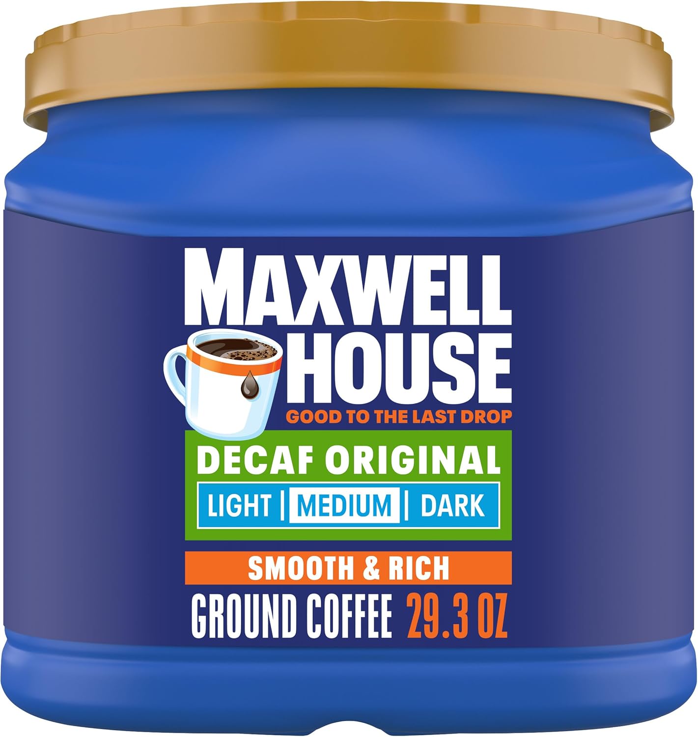 Maxwell House Decaffeinated Original Medium Roast Ground Coffee, 29.3 oz Canister