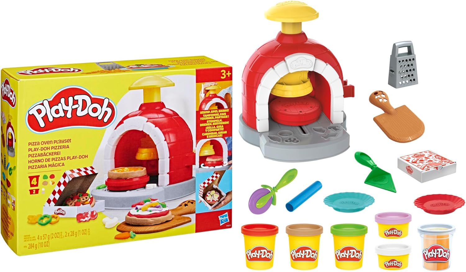 Play-Doh Kitchen Creations Pizza Oven Playset with 6 Cans of Modeling Compound and 8 Accessories