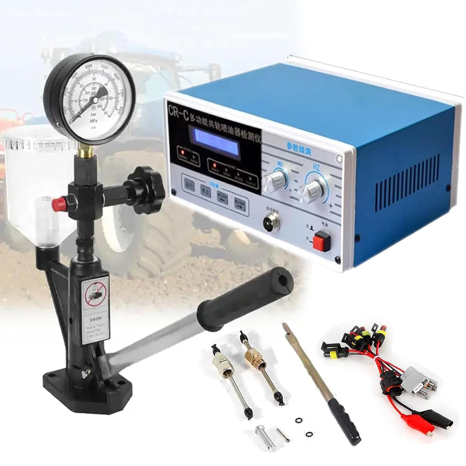 Multifunctional Diesel Common-Injector Tester, CRC Common-Rail Injector Detector + S60h Nozzle calibrator Set Tester Repair Tool for Automobiles Tractors