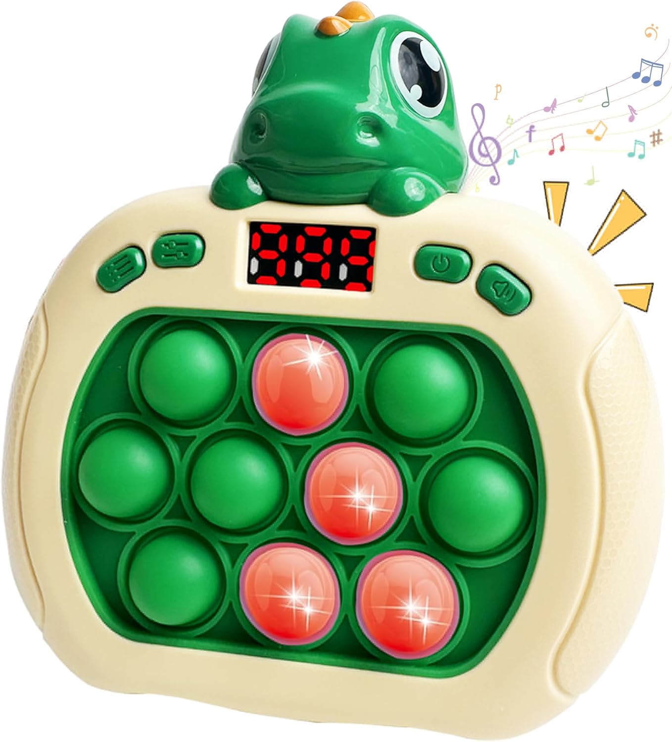 Dinosaur Quick Push Bubble Game,Pop Fidget Light up Puzzle Game Sensory Toys,Halloween Dinosaur Toys for Kids Boys Girls Toddlers Party Favor