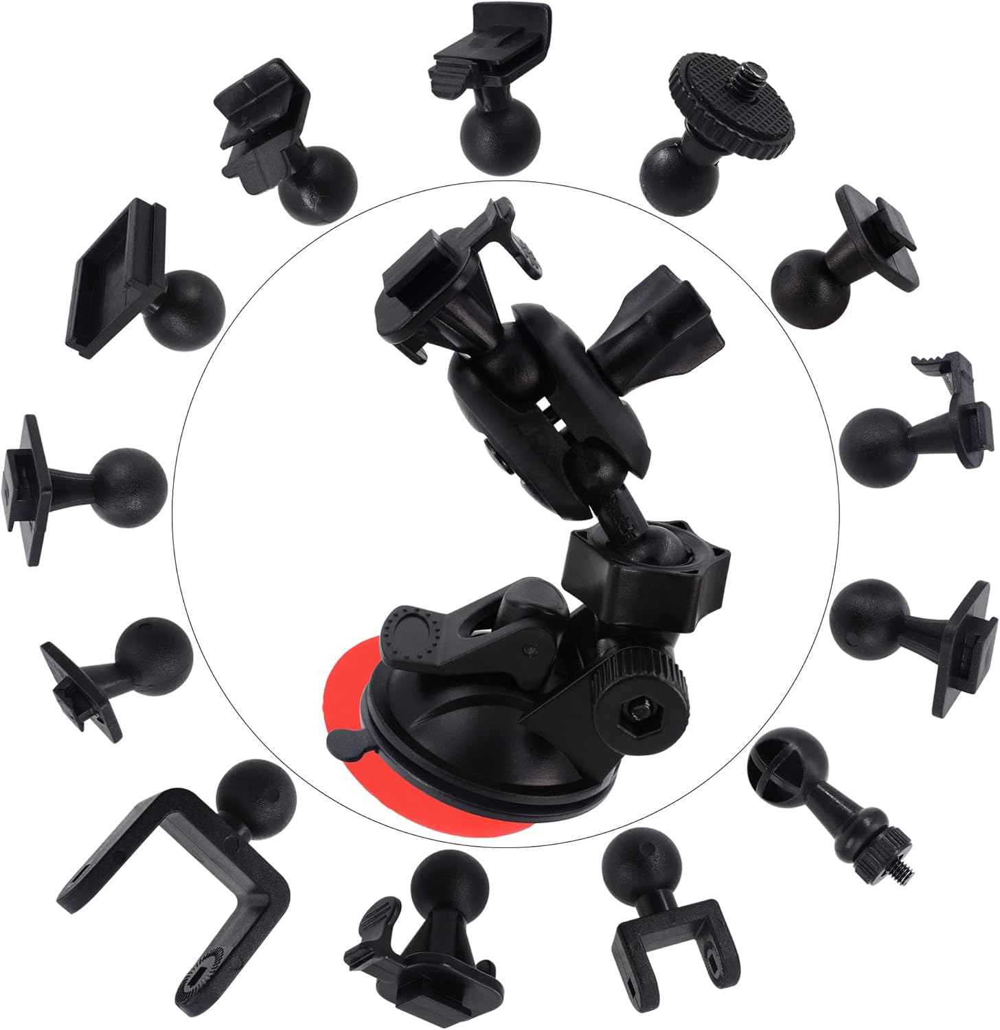 Dash Cam Suction Mount - Windshield & Dashboard Suction Cup Mount Holder/w Various Joints for Yi/Rexing/Falcon/Old Shark/VANTRUE/KDLINKS/WheelWitness/...(99% On-Dash Cameras Suitable)