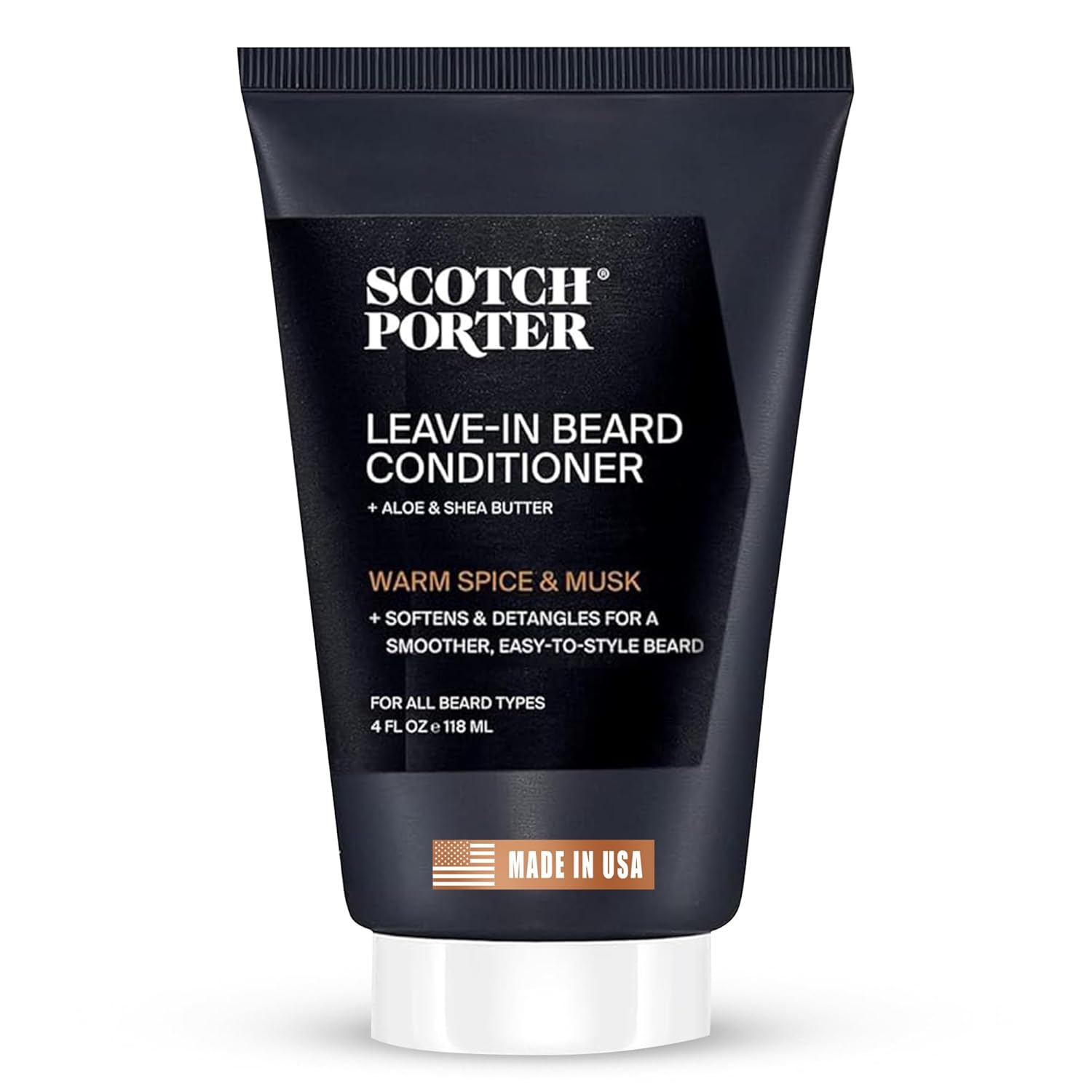 Scotch Porter Restorative Leave-In Beard Conditioner – Deep Conditioning Softener with Lightweight Feel, Reduces Frizz & Provides Long-lasting Hydration & Shine to Dull, Dry, Coarse Beards – 4 oz.