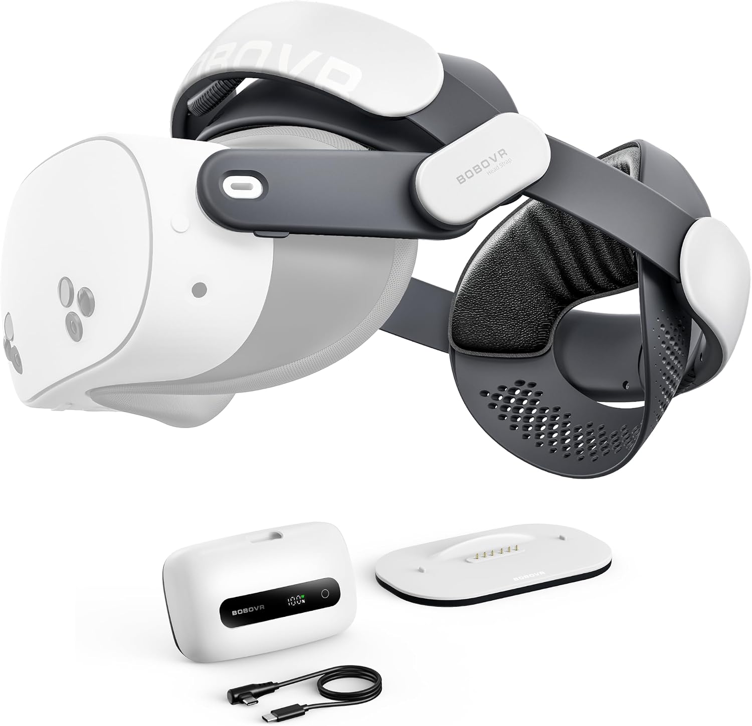 BOBOVR M3 Pro+ Battery Head Strap Compatible with Meta Quest 3S and Quest 3, Includes BM60 Battery and Fast Charging Dock, Dual-Mode VR Strap, Reduced Face Pressure, Stable Fit for Active Play | Includes BM60 Battery and Fast Charging Dock, Dual-Mode VR Strap, Reduced Face Pressure, Stable Fit for Active Play