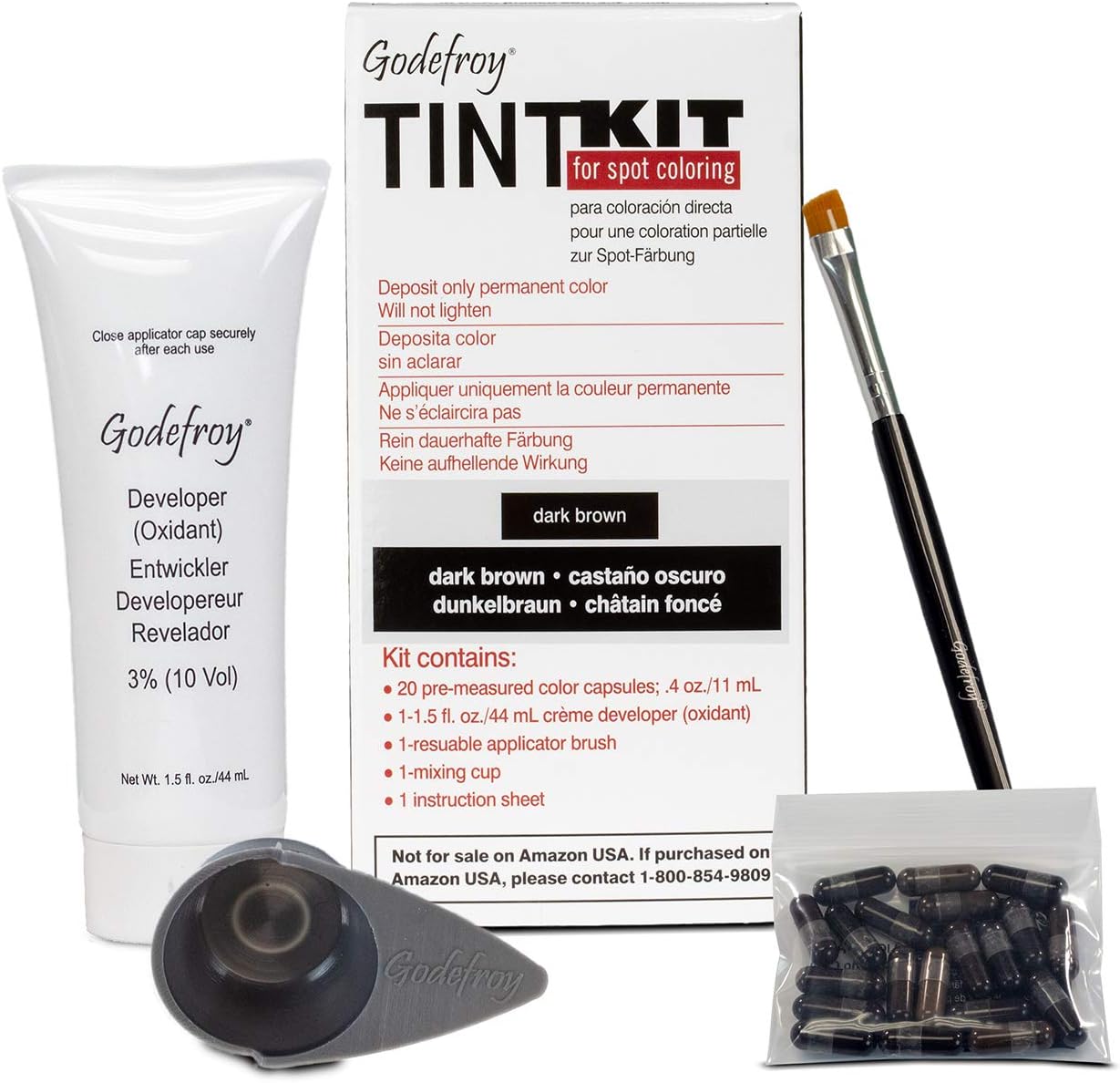 Godefroy Tint Kit Dark Brown Eyebrow and Beard Dye for Professionals