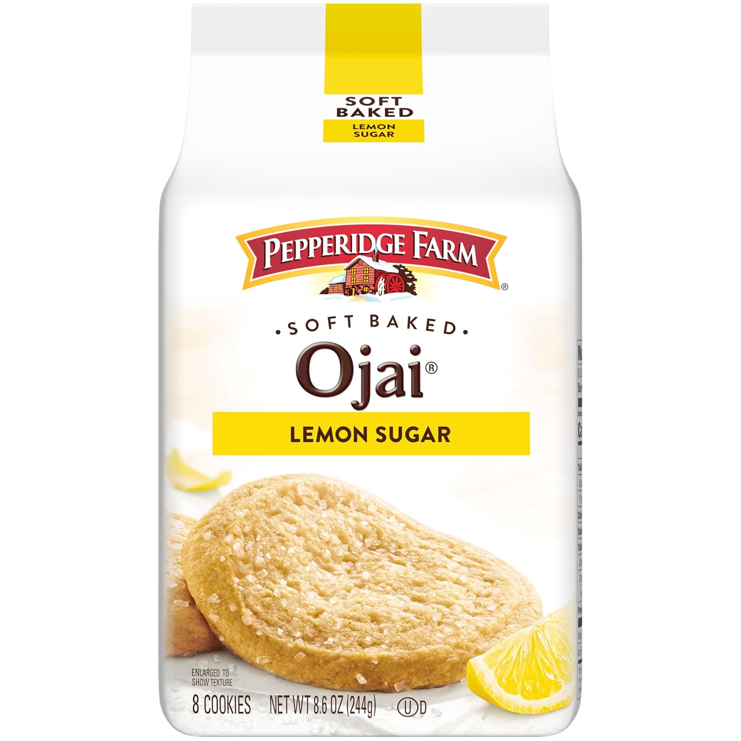 Pepperidge Farm Soft Baked Ojai Lemon Sugar Cookies, 8.6 Oz Bag (8 Cookies)