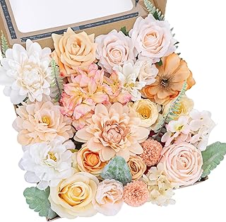 CEWOR Silk Flowers Artificial Flowers for DIY Wedding Bouquets Combo Centerpieces Arrangements Party Bridal Baby Shower Home Decorations