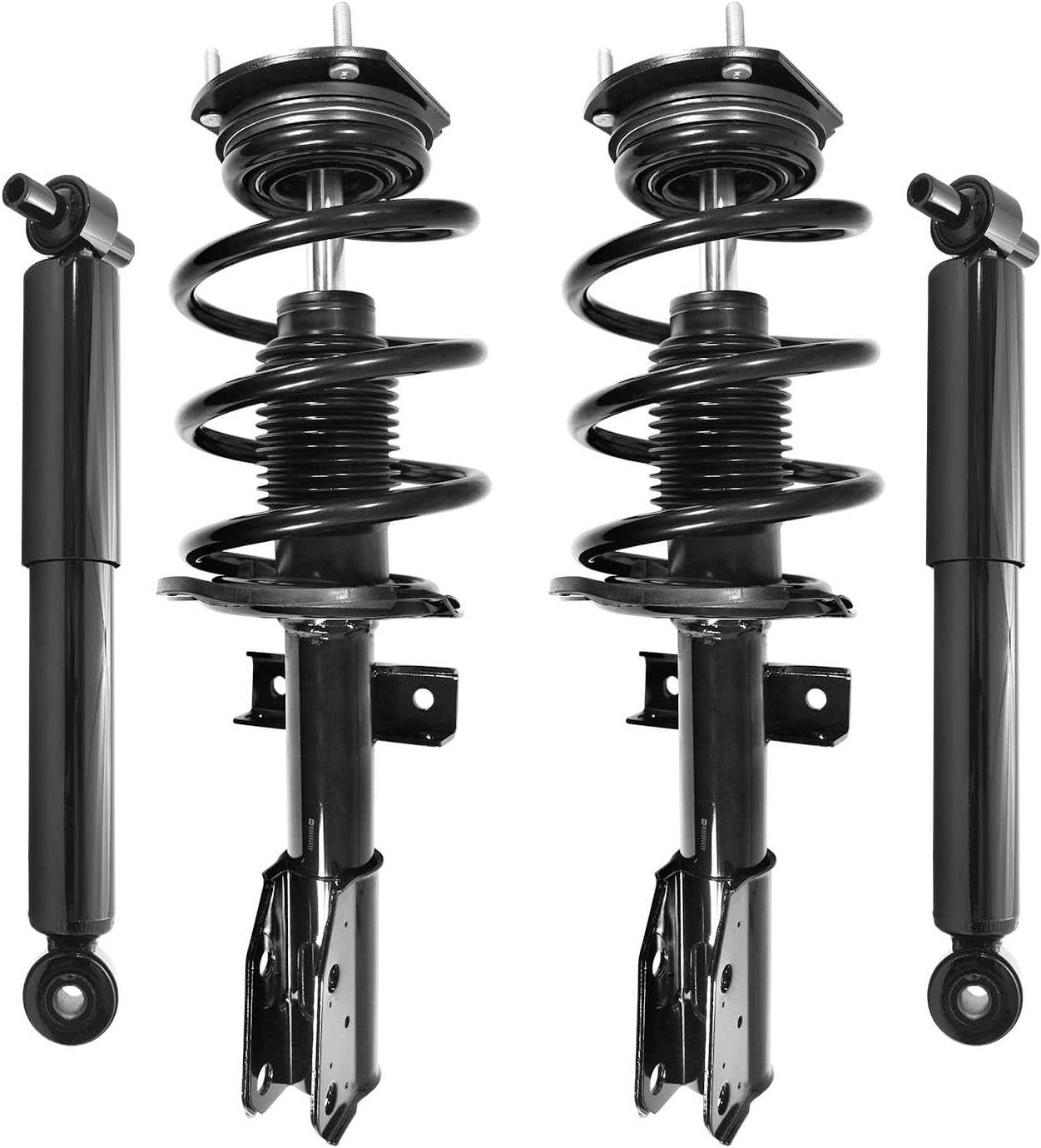 COMPLETESTRUTS - Front Complete Strut Assemblies with Coil Springs and Rear Shock Absorbers Replacement for 2007-2012 GMC Acadia - Set of 4