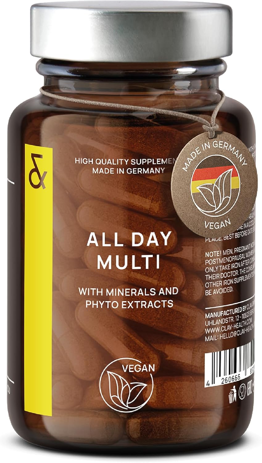 All Day Multi - A-Z Multivitamins and Minerals - 30 Valuable Vitamins, Minerals, Trace Elements & Plant Extracts - All in One Premium Multi Vitamin for Men and Women - Natural & Vegan