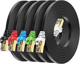 BUSOHE Cat8 Ethernet Cable 7FT 5 Pack Multi Color, Cat-8 Flat RJ45 Computer Internet LAN Network Ethernet Patch Cable Cord, 40Gbps 2000MHz Faster Than Cat7/Cat6/Cat5-7 Feet