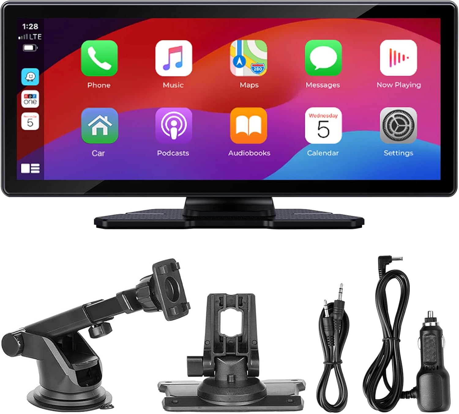 Muiefe Car Play Screen for Car 10.26 inch - Car Tablet for Wireless Apple Carplay & Android Auto - Portable Car Player Touch Screen Car Stereos with Navigation/Mirror Link/Voice Control/Bluetooth/FM