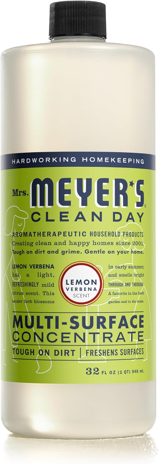 MRS. MEYER'S CLEAN DAY Multi-Surface Cleaner Concentrate, Use to Clean Floors, Tile, Counters, Lemon Verbena, 32 fl. oz