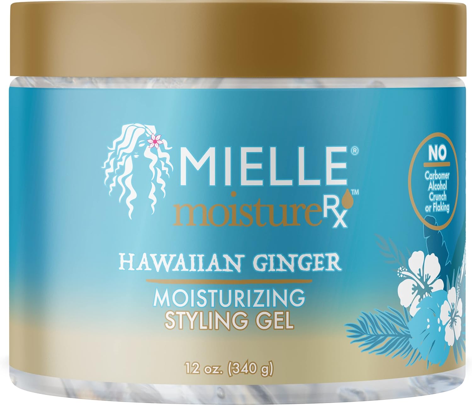 Mielle Organics Moisture RX Hawaiian Ginger Moisturizing Styling Gel 340 ml, Clear