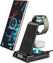 Wireless Charger for Samsung Devices, 4 in 1 Wireless Charging Station for Galaxy S24 Ultra/Z Fold6/Z Flip6/S23 Ultra, Charging Station for Galaxy Watch 7/Ultra/6/6 Classic/5 Pro/5/4, Galaxy Buds2 Pro