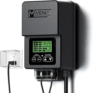 Outdoor Low Voltage Transformer 60W Landscape Lighting Transformer with Timer and Built-in Photo Sensor 120V AC to 12V AC for LED Spotlight, Pathway Garden Lighting