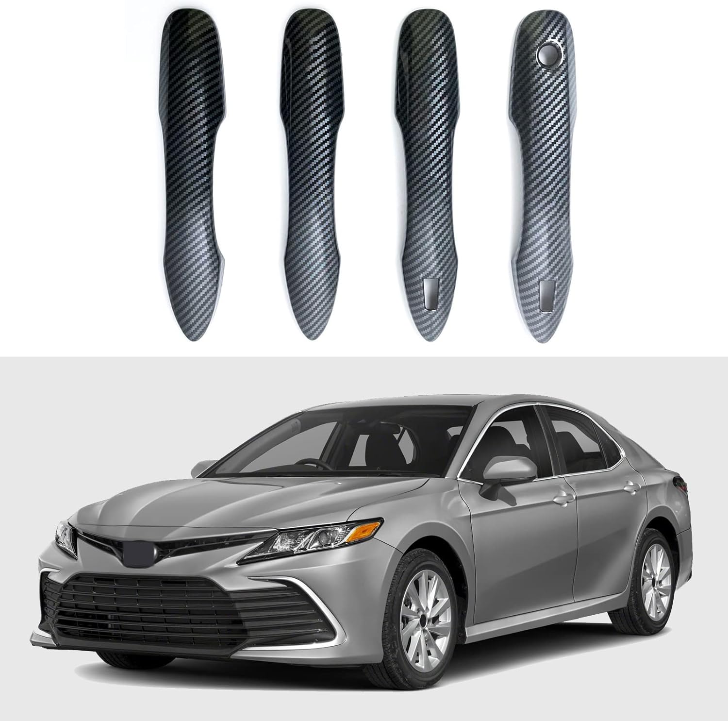 Door Handle Cover Compatible with Toyota Camry 2018-2024 Corolla Avalon 2019-2022 Pruis Hatchback 2016-2019 Car Styling Accessories for Exterior Handle with 2 Smart Holes