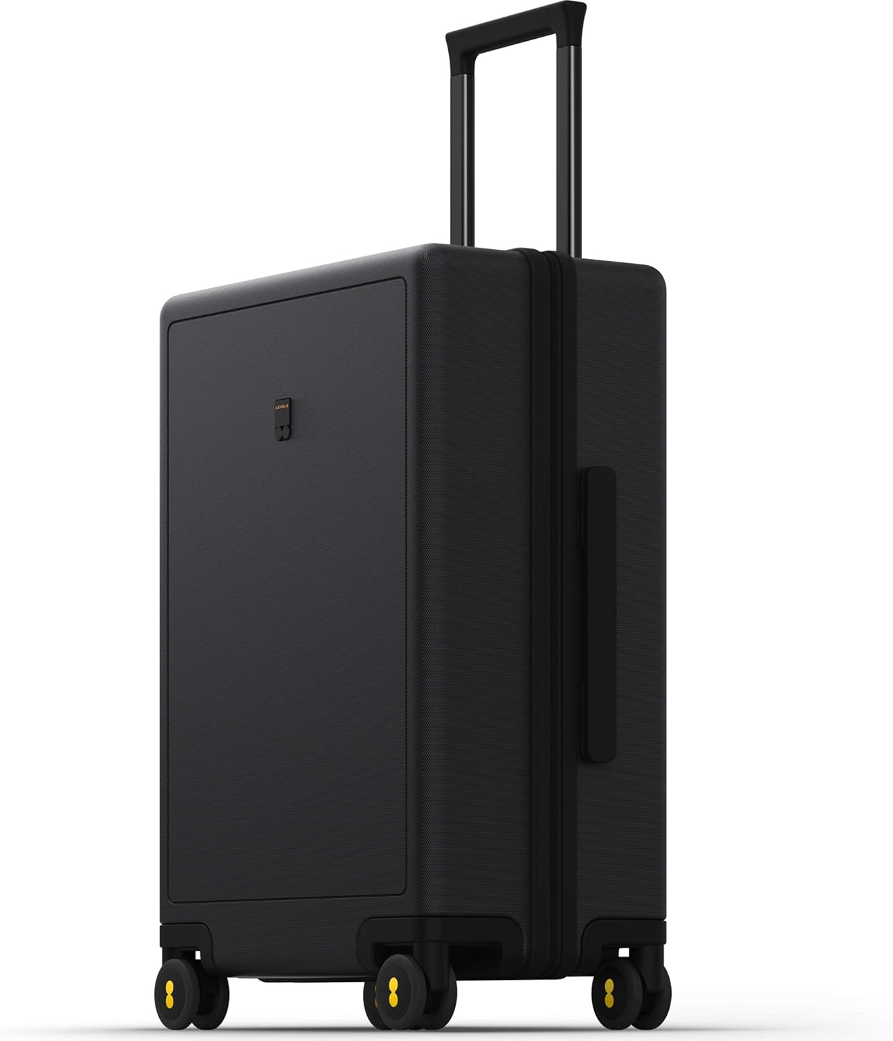 LEVEL8 Checked Luggage 24 inch, Large Suitcase with Wheels, Lightweight Luminous Textured Tsa Approved Medium Hardside Large Luggage with 8 Spinner Wheels, 24-Inch Checked-In, Black