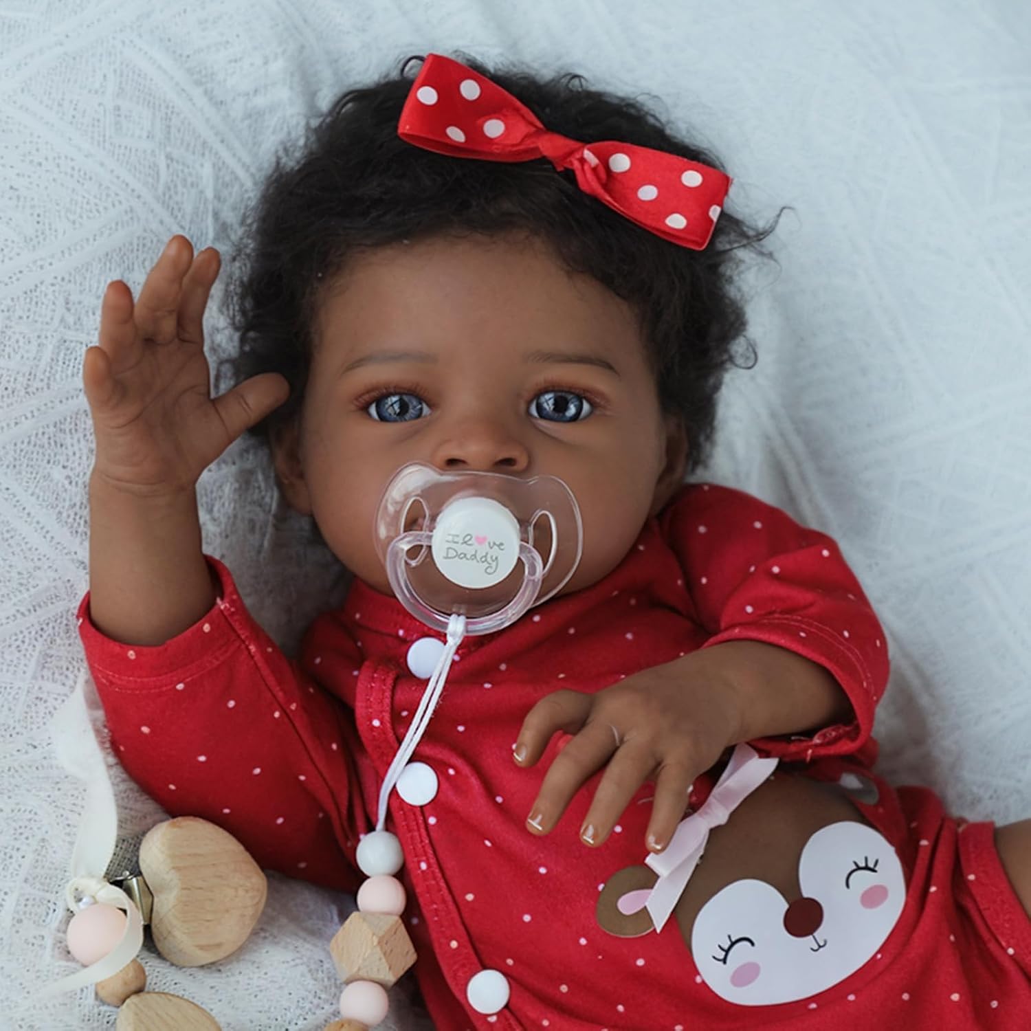 SCOM Reborn Baby Dolls Black Girl - 20 Inch African American Realistic Newborn Girl Doll, Lifelike Weighted Soft Body, Christmas Birthday Gift for Kids Age 3+