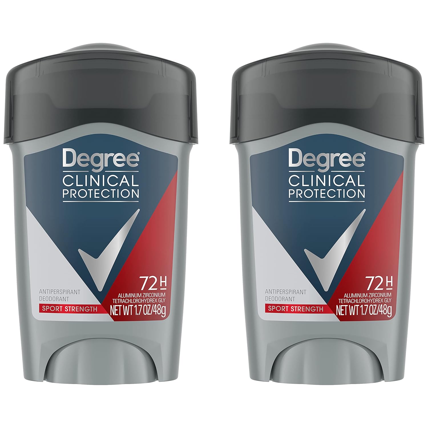 Degree Men Antiperspirant Deodorant Sport Strength,72-Hour Sweat & Odor Protection Prescription-Strength Antiperspirant For Men with MotionSense Technology, 1.7 oz (Pack of 2)