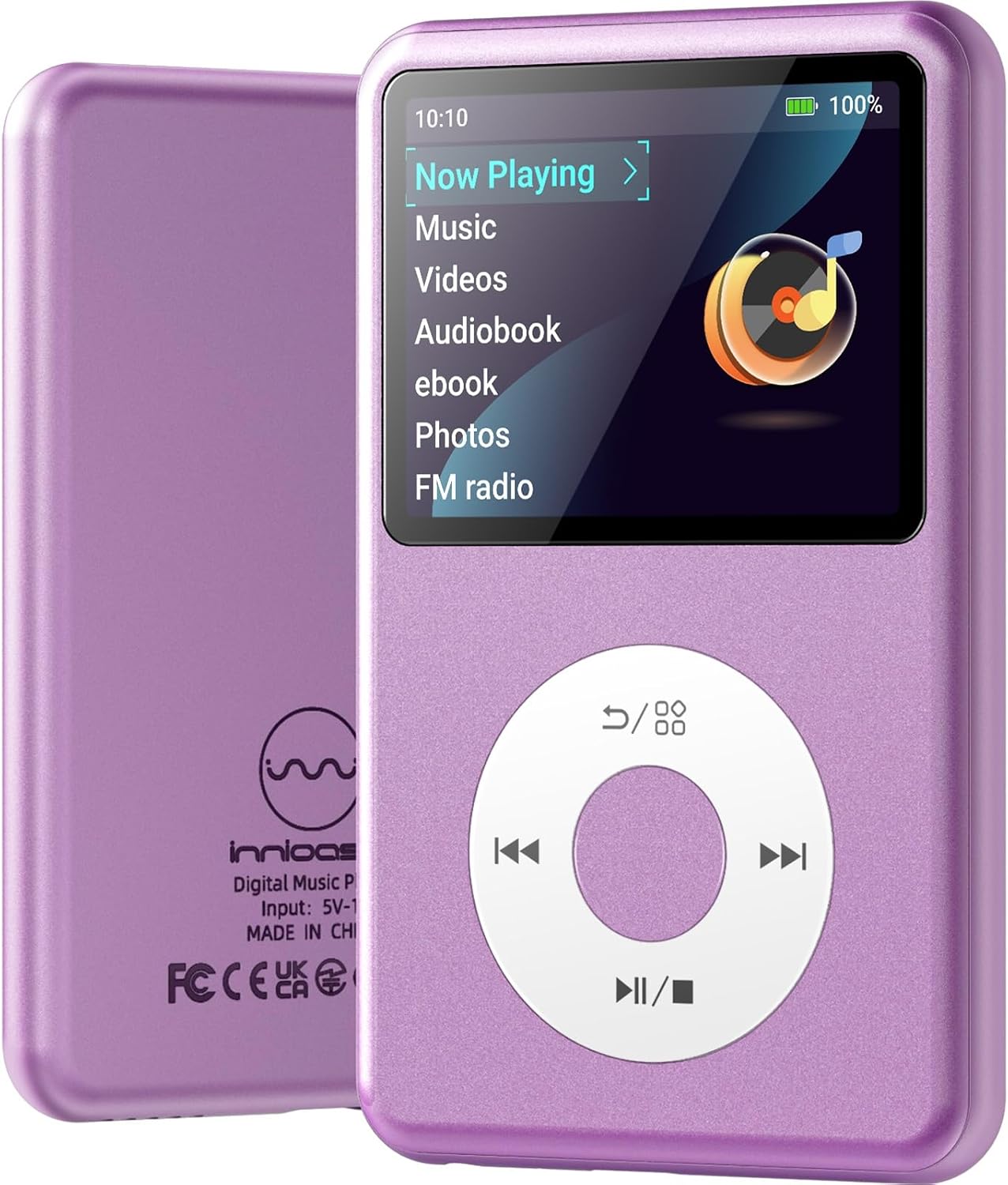 Mp3 Player with Bluetooth Y1 Portable Music Digital Players Supports Playlist Audiobook Video Nice Gadget for Kids Puple