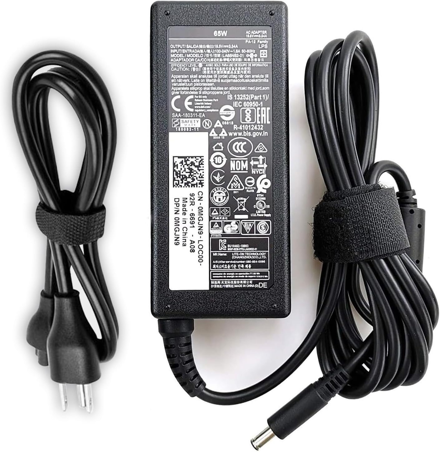 65W Laptop Charger Fit for Dell inspiron 13 14 15 17 3000 5000 7000 Series 3565 3567 3576 5558 5755 7212 7506 2in1 5555 5559 0G6J41 0MGJN9 19.5V 3.34A Tip 4.5mm Power Adapter