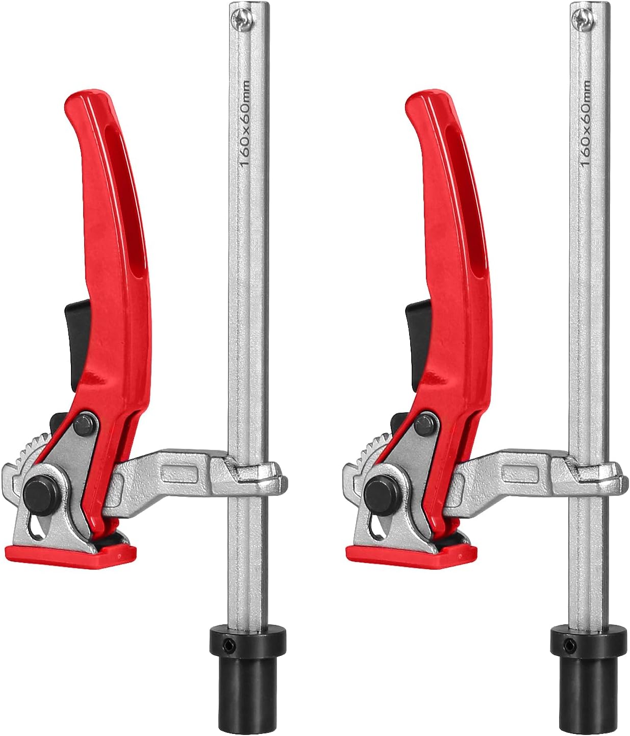 TOOLCOOL MFT Table Workbench Quick Ratchet Bench Dog Clamp 3/4 Inch Dog Hole Clamp Hold Down Clamp for Woodworking (2 Pack)