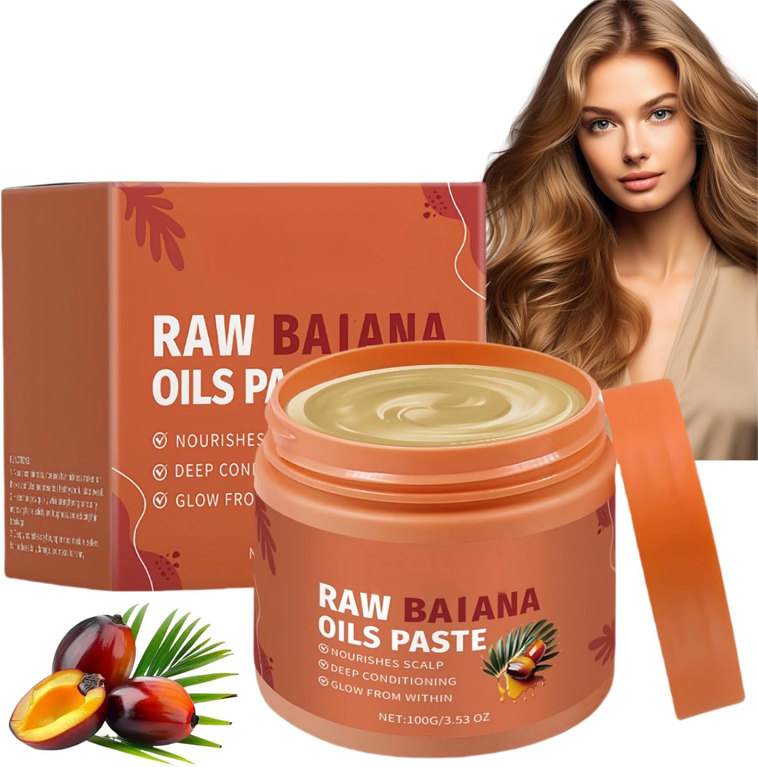 100G Ba/tana Oil for Hair Growth,Ba/tana Hair Growth Oil,Raw Batan/a O/il Organic Bat/ana Hair Gro/wth Butter,Hair Thickening Products for Women,Hair Serum for Dry Damaged Ha/ir,Raw Bata/na O/il Paste