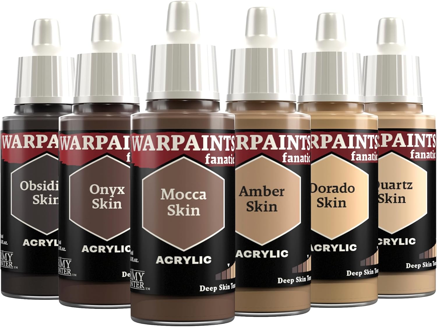 The Army Painter, Warpaints Fanatic Flexible Triad: Deep Skin Tones, 6 x 18 ml acrylic paints - Miniature quality hobby paint for Dungeons and Dragons (DnD) & Warhammer Miniatures
