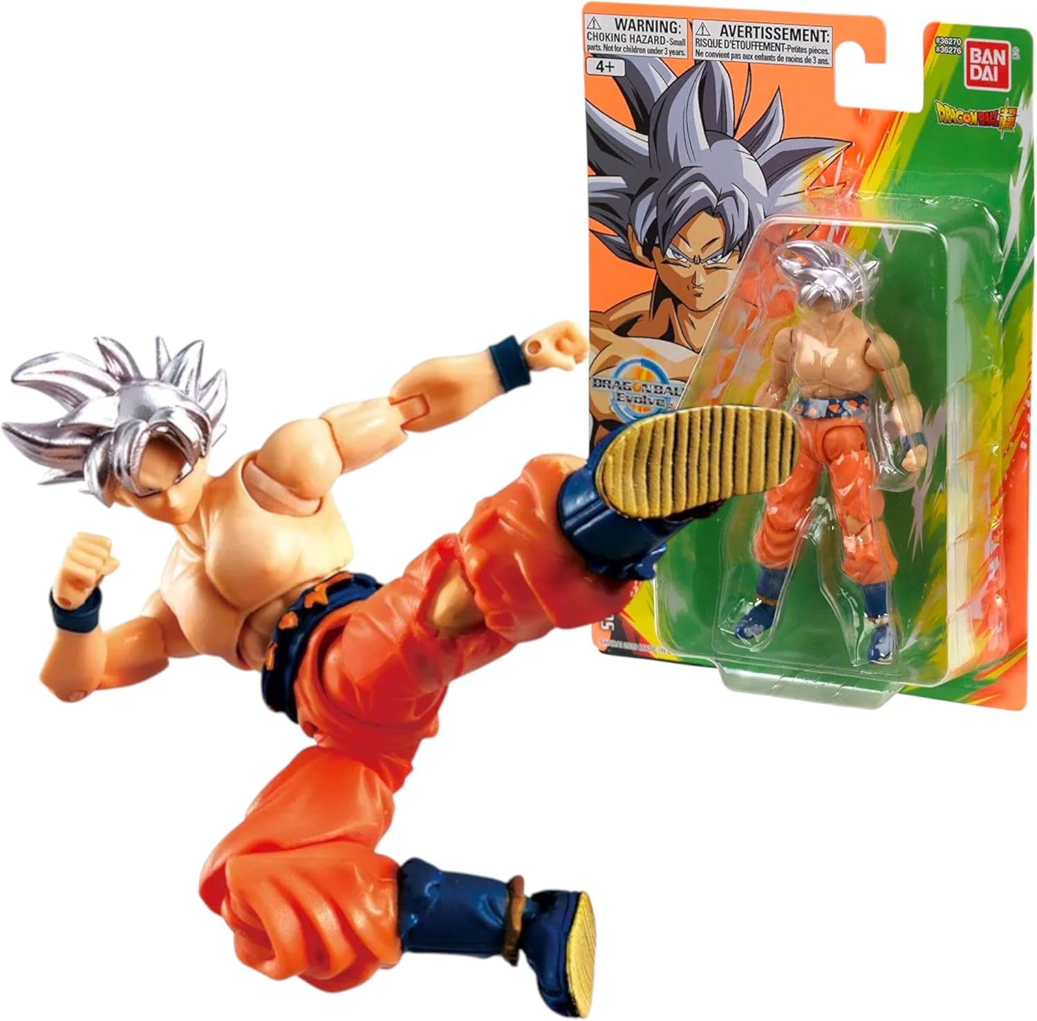 BANDAI Dragon Ball Evolve Ultra Instinct Goku Action Figure - 12.5cm Dragon Ball Super Anime Toy Collectible Action Figure - Anime Gifts for Fans