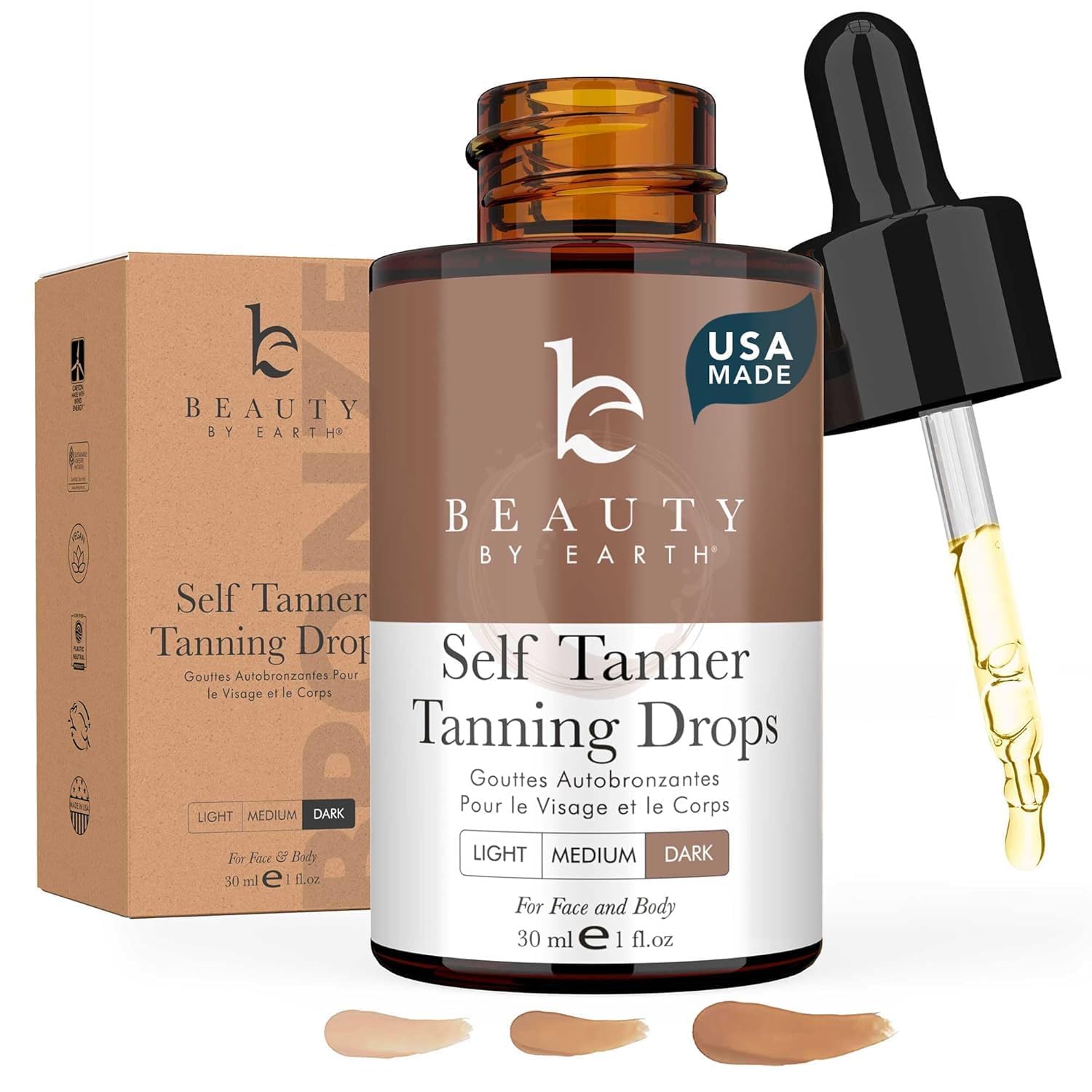 Self Tanning Drops for Face - USA Made with Organic & Natural Ingredients
