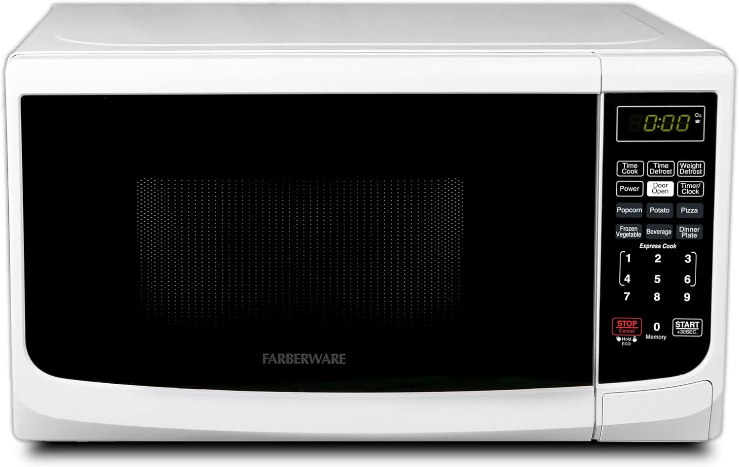 Farberware Countertop Microwave 700 Watts, Cu. Ft. - Microwave Oven With LED Lighting and Child Lock - Perfect for Apartments and Dorms - Easy Clean Grey Interior, Retro White