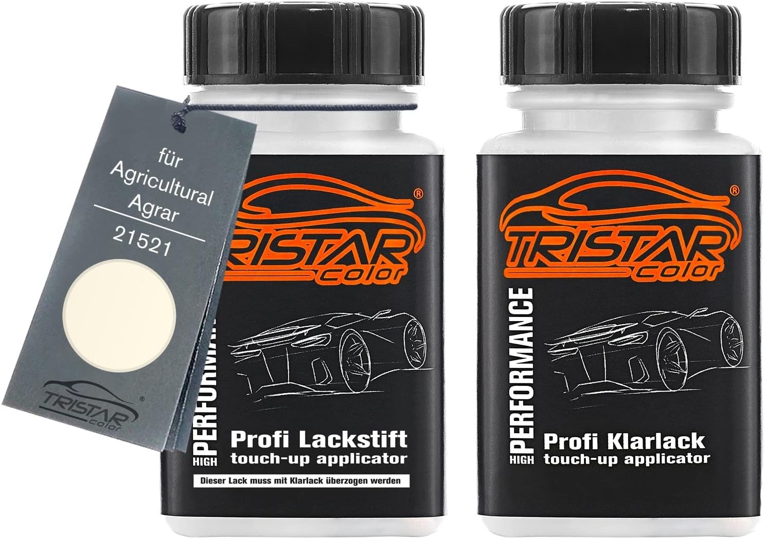 TRISTARcolor Car paint Touch-up pen set for Agricultural/Agrar 21521 Mekos Wit Base coat clear coat 50ml each