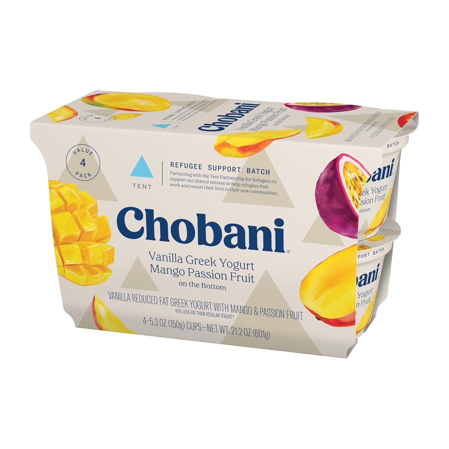 Chobani, Low-Fat Vanilla Greek Yogurt Tropical Fruit, 5.3 Ounce, 4 Pack