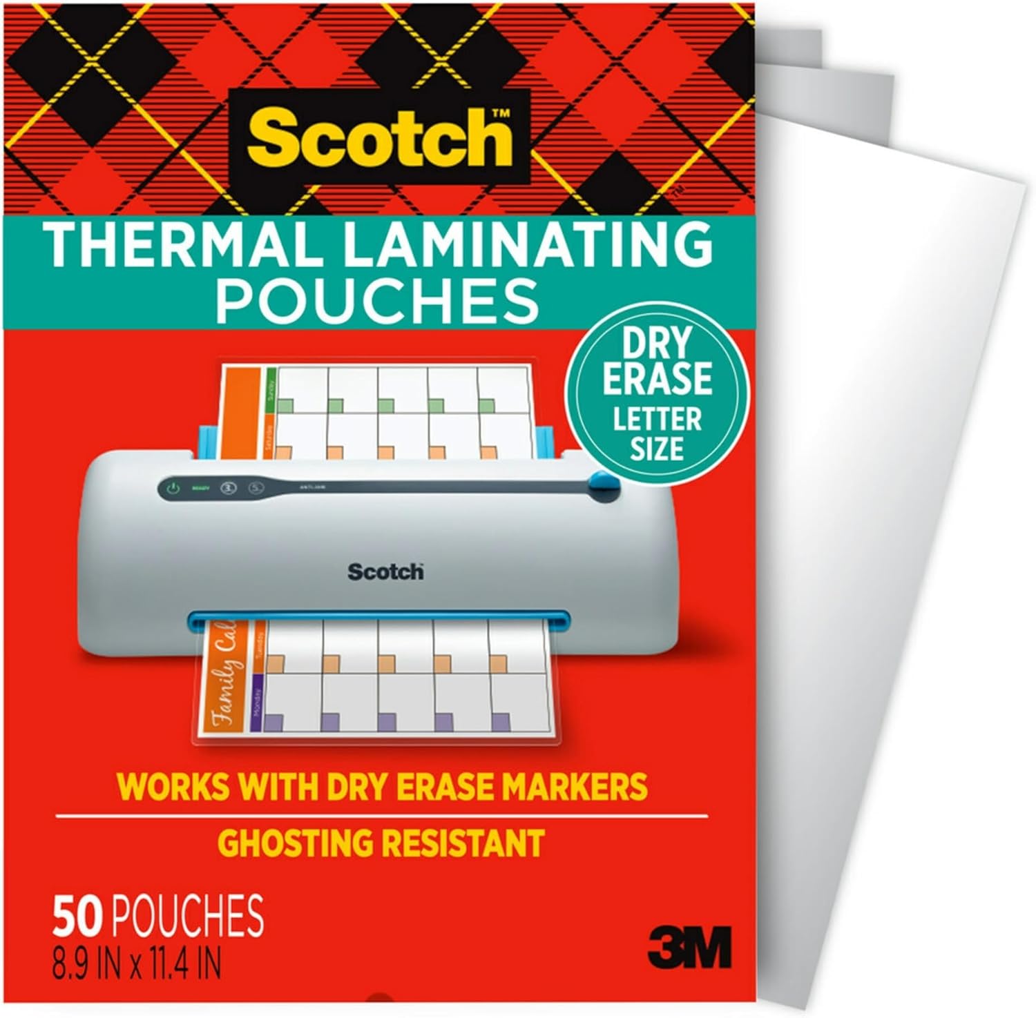 Scotch Thermal Laminating Pouches, 50 Laminating Sheets, 3 mil., Laminate Business Cards, Banners and Essays, Idea