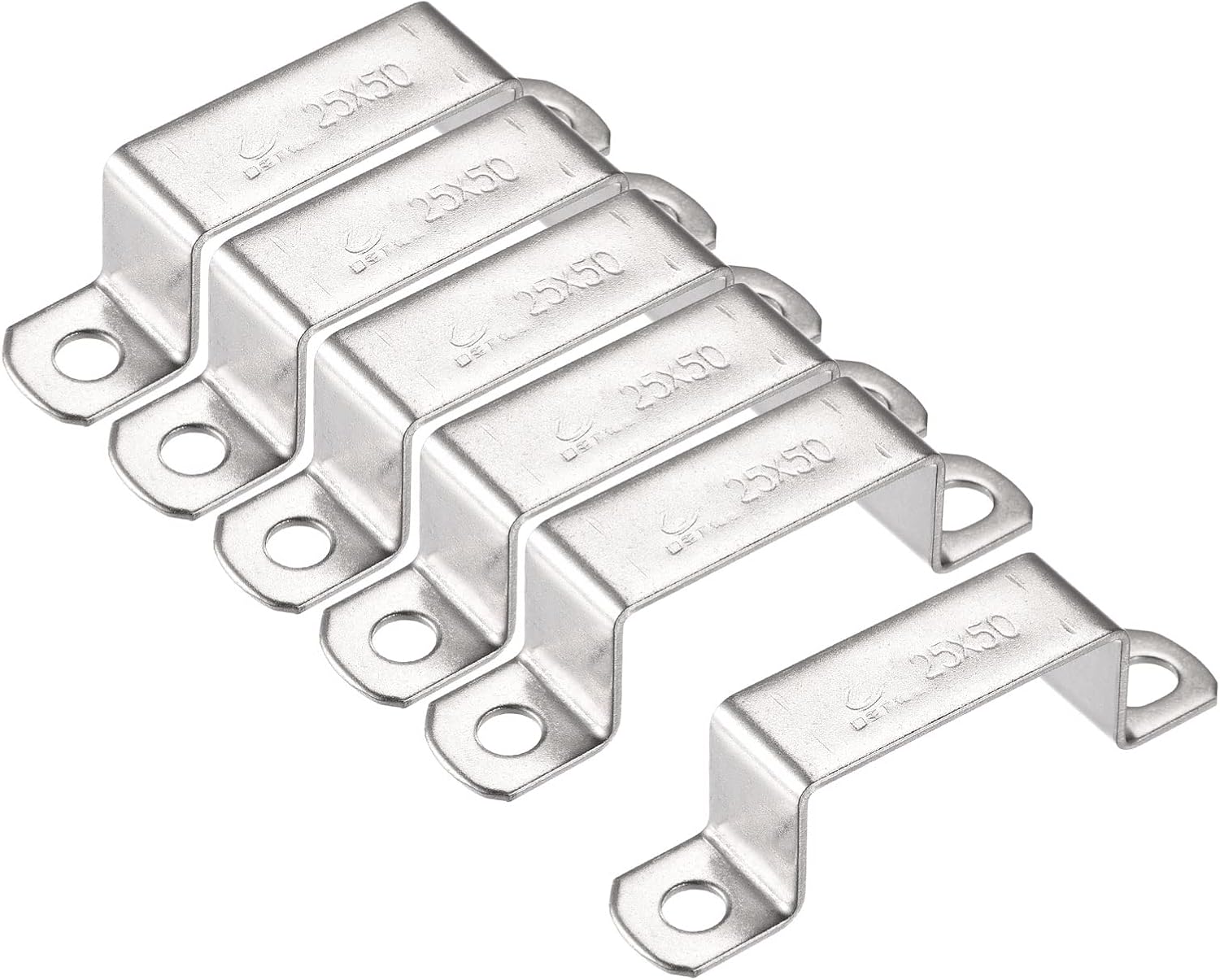 uxcell U Shaped Connector Bracket 23 x 51.5mm 304 Stainless Steel for Door Closed Bar Holder Strut Channel 6pcs