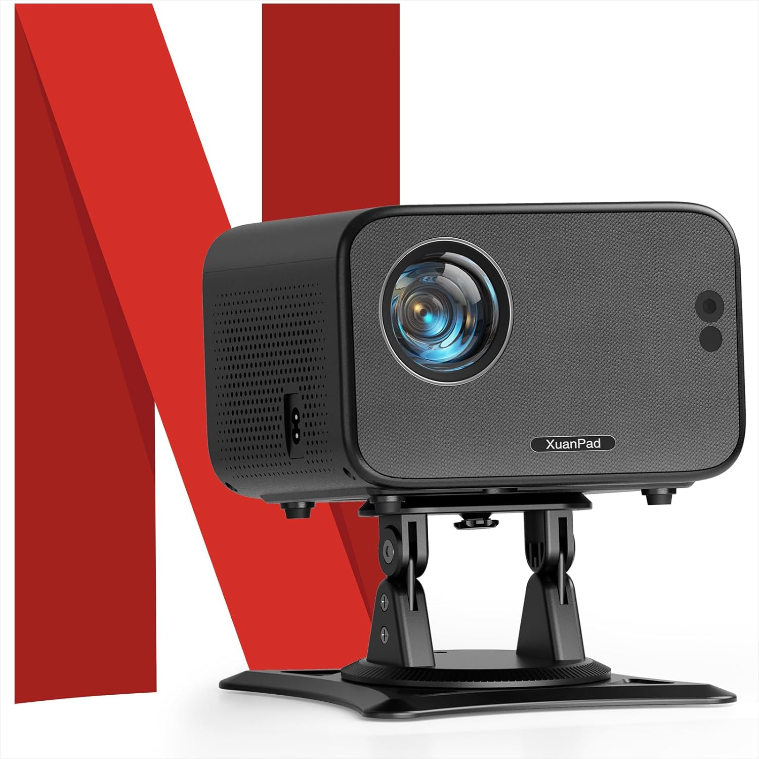 [Built-in Apps & Auto Focus] Projector with WiFi and Bluetooth, XuanPad Full HD 1080P Portable Projector, 210° Rotatable Stand, Auto Keystone, Dust Removal and Heat Dissipation Design