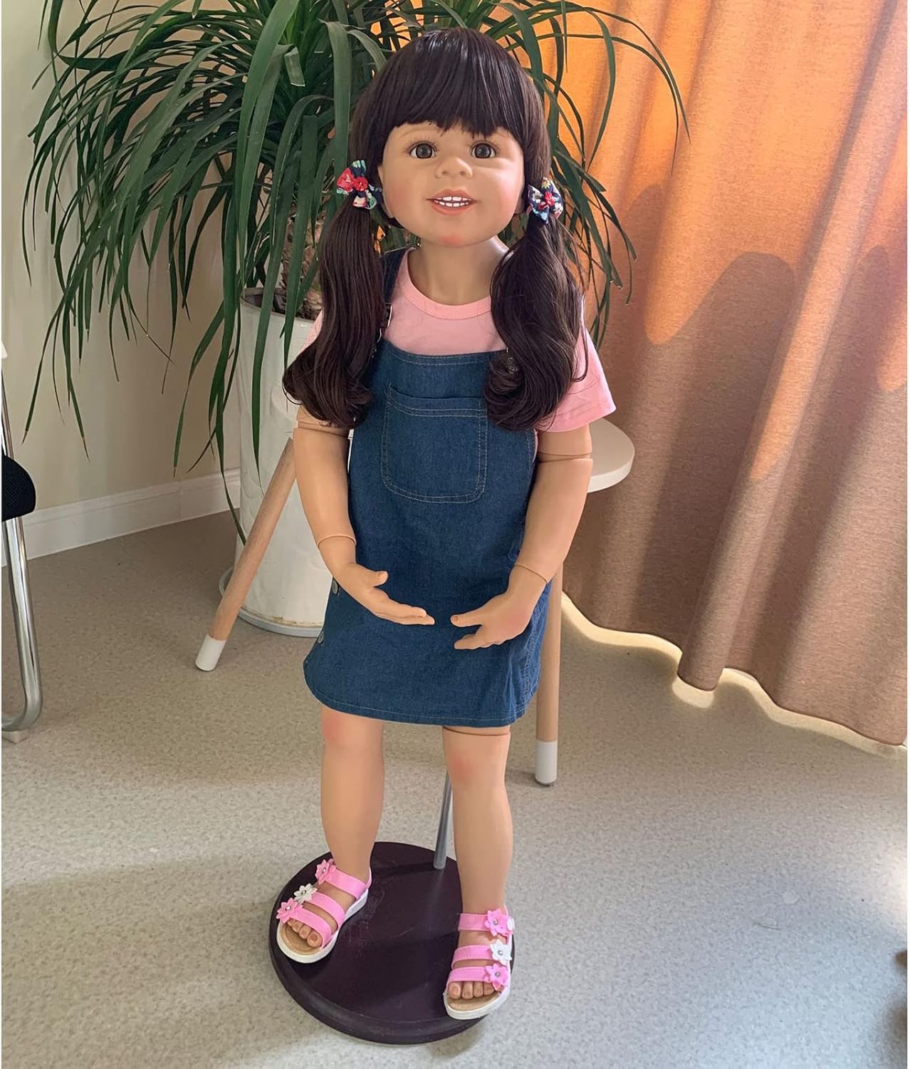 HAMIMI 39 Inch 98 Cm Standing Reborn Baby Dolls Toddler Soft Silicone Body Big Size Girls Rebirth Doll Child Model Masterpiece Dolls