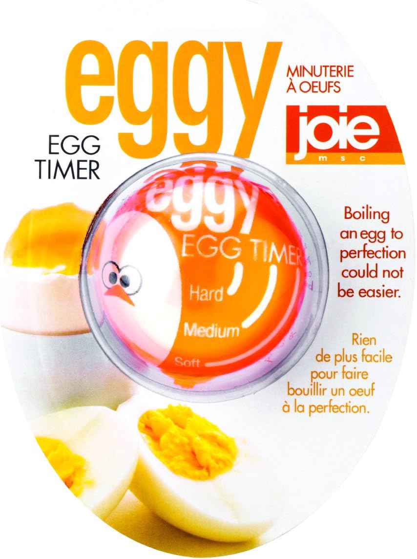 Joie Kitchen Gadgets Eggy Egg Kitchen Timer, Heat-Sensitive for Perfectly Boiled Eggs, Orange