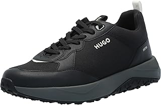 HUGO Men's Logo Tape Canvas Mix Sneaker