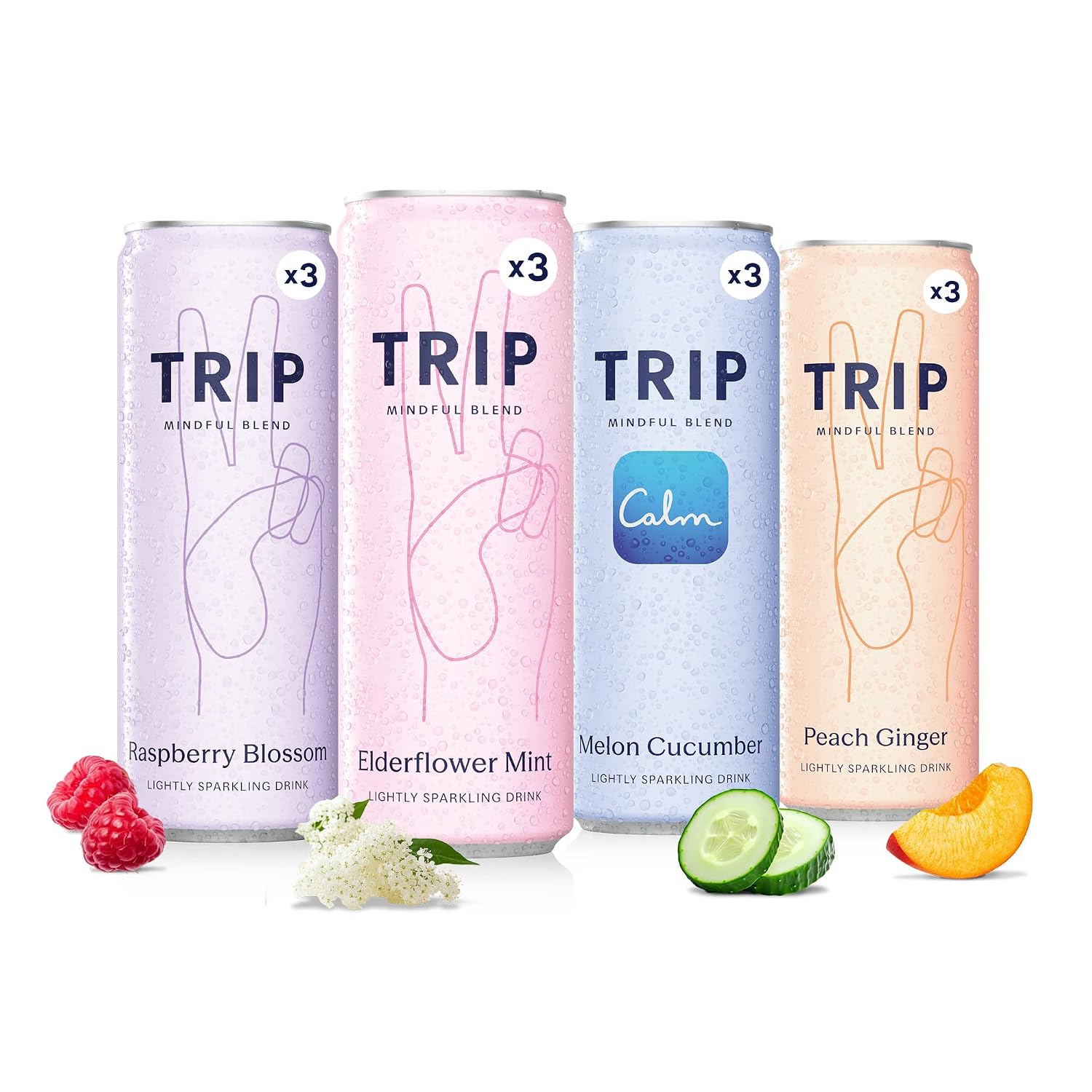 TRIP Calm Drink, Non-Alcoholic Adaptogen Mocktail, Original Variety 12 pack