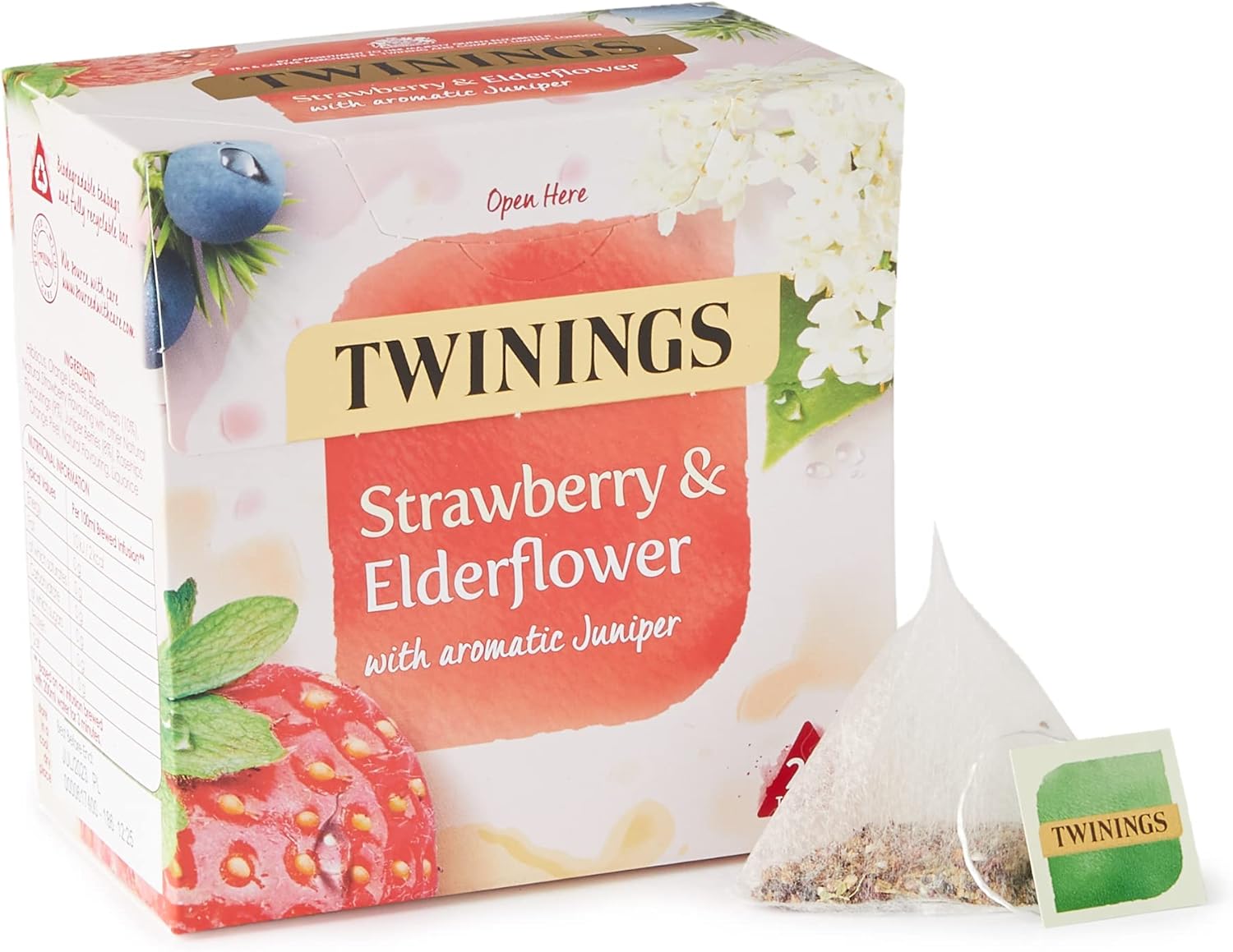 Twinings Strawberry and Elderflower Herbal Tea bags, 20 Tea bags