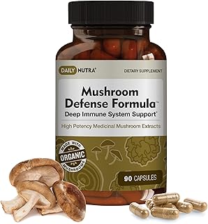Mushroom Defense Formula - Immune Support Supplement | Organic Mushrooms, Hot Water Extracted - Reishi, Chaga, Maitake, Shiitake & Turkey Tail (90 Capsules)