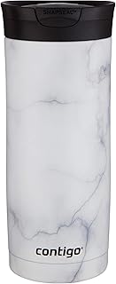 Contigo Huron Stainless Steel Travel Mug with SNAPSEAL Lid, 16oz., White Marble