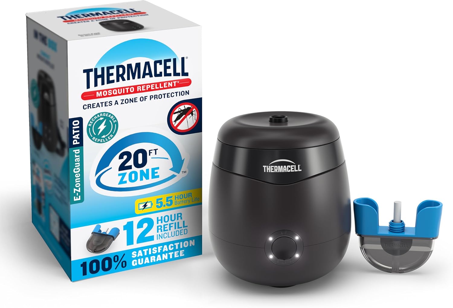 Thermacell E-Series Rechargeable Mosquito Repeller with 20’ Mosquito Protection Zone; Bug Spray Alternative; Scent Free