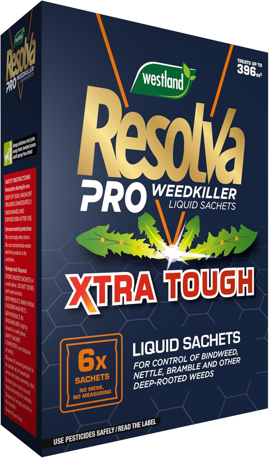 Resolva 20300520 Pro Weed Killer Liquid Sachets Xtra Tough 6 x 100ml, Natural